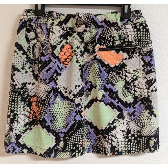 Ladies JAMIE SADOCK Multicolored Snake Pattern Golf Athletic Skirt Size 2 - Picture 7 of 16